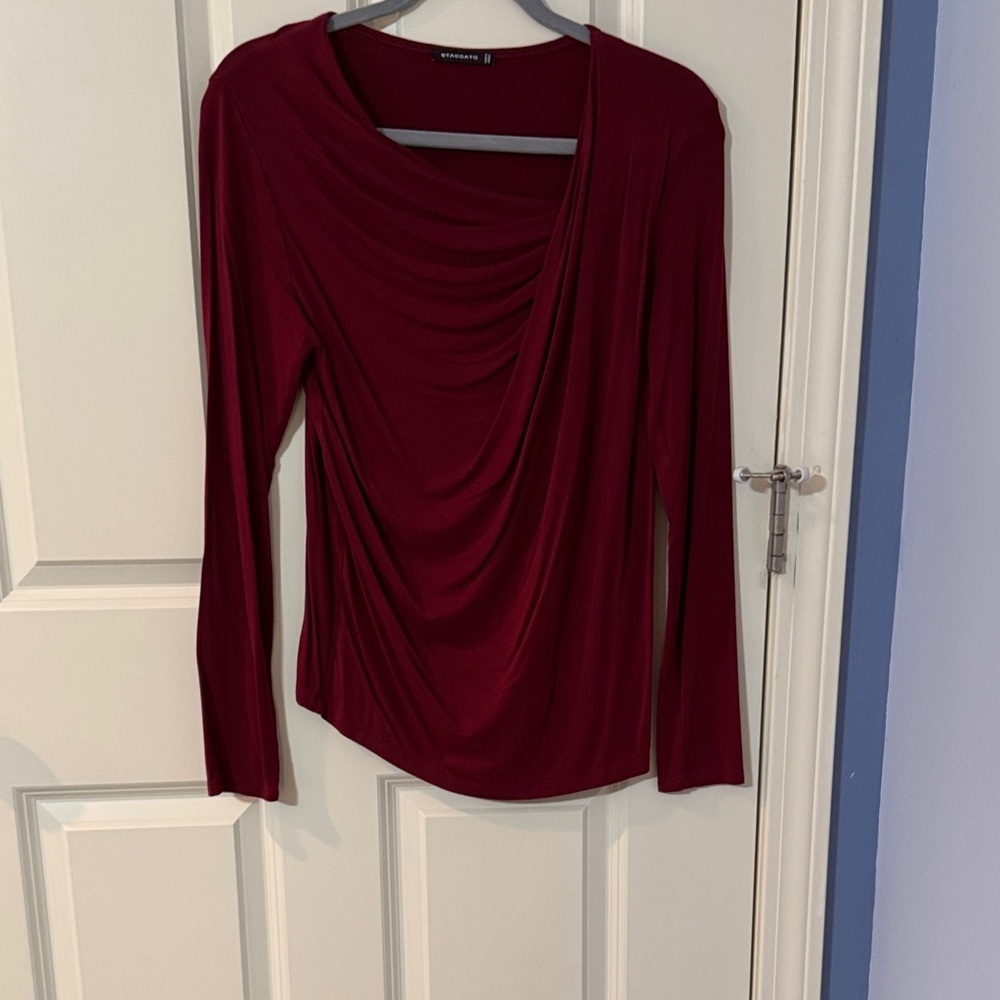 Express Burgundy Long Sleeve Blouse